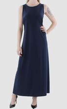 Vince Camuto Women's Blue Solid Keyhole Long Maxi Dress Plus Size 1X