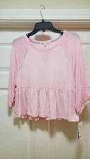 New Jolt Shirt Women's Juniors Pink Stripe NWT $34 Size Medium