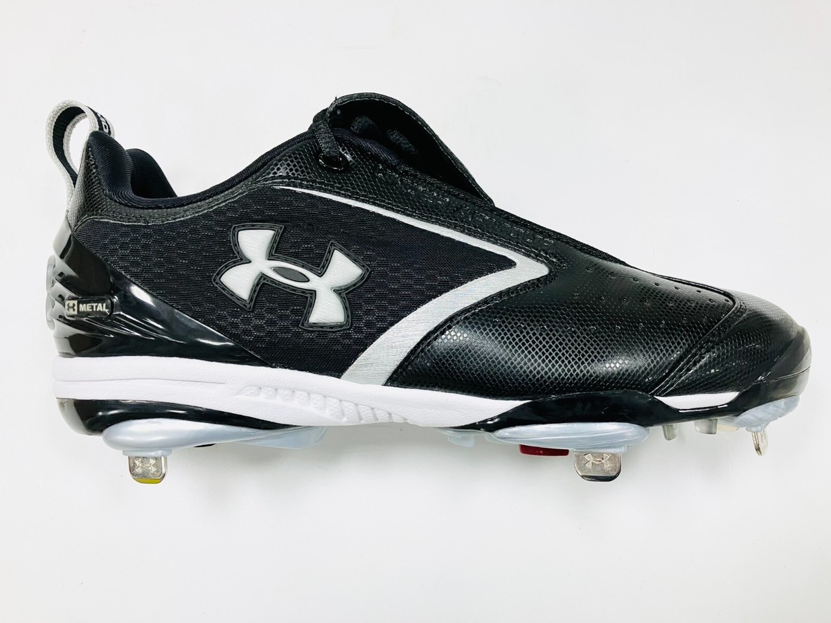 Under Armour Metal Bomber Low ST Cleats mens baseball sz black
