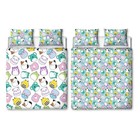 Squishmallows Double Duvet Cover Set Kids Reversible White and Teal Bedding