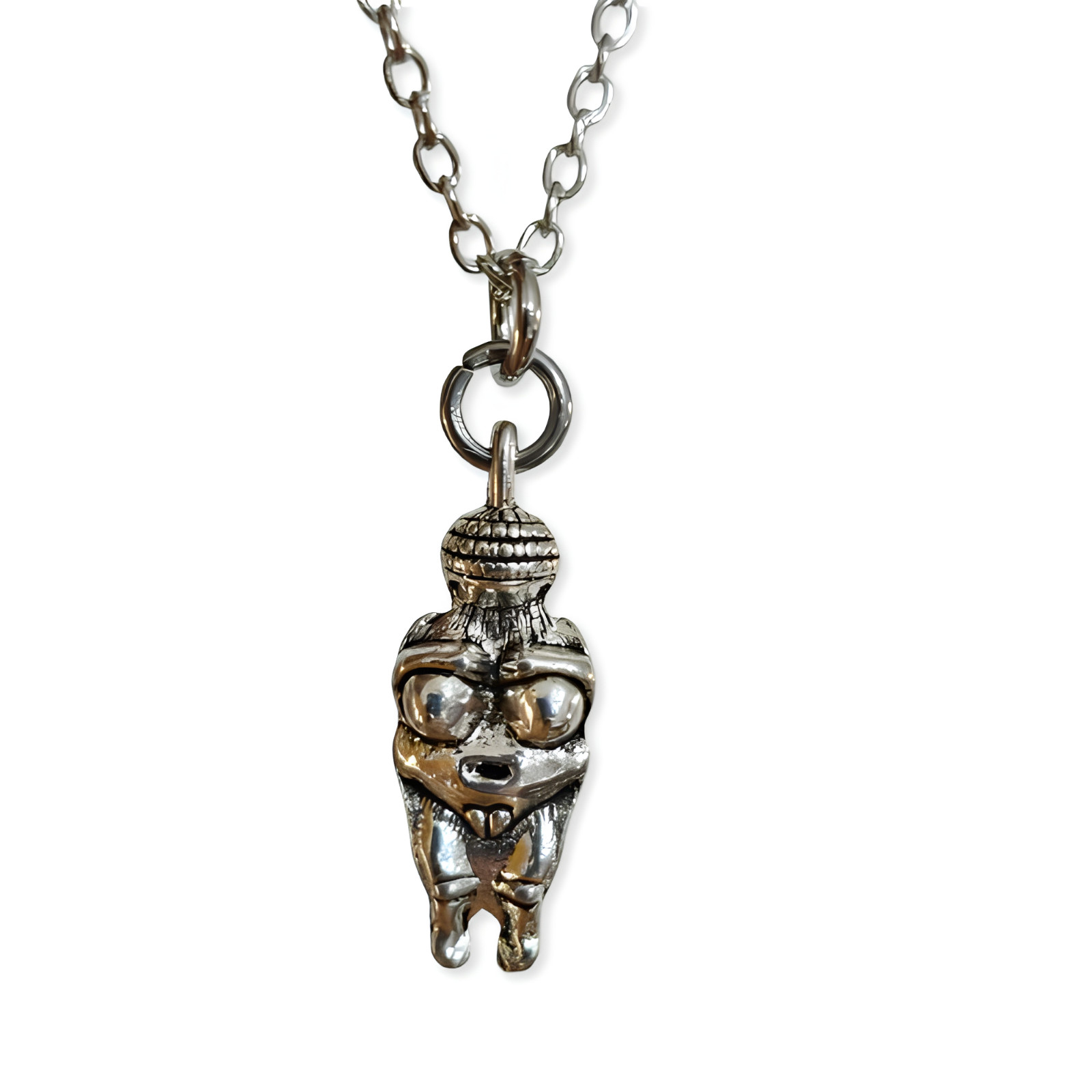 Venus of Willendorf Fertility Goddess Pendant Chain Necklace Ancient idol Symbol