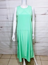 J Crew Womens Dress Size S Green Round Neck Side Slit Back Keyhole Sleeveless