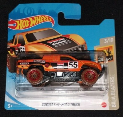 HOT WHEELS 2021 TOYOTA OFF-ROAD TRUCK, ORANGE, SHORT CARD .