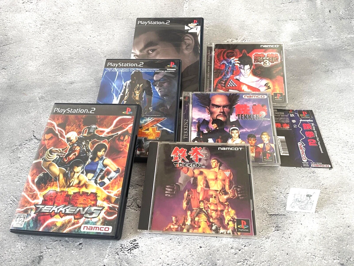 Lot 6 Sony PlayStation PS1 PS2 Tekken 1 2 3 4 5 Tag Tournament Japan JP Game Set