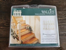 25 Picket Fence Wallies Wallpaper Cutouts Distressed Wood #12081 New #24