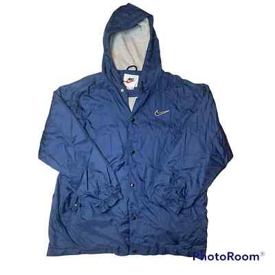 90s Nike USA ジャケット ネイビー Nike vintage 90s button up jacket super rare size XL navy blue