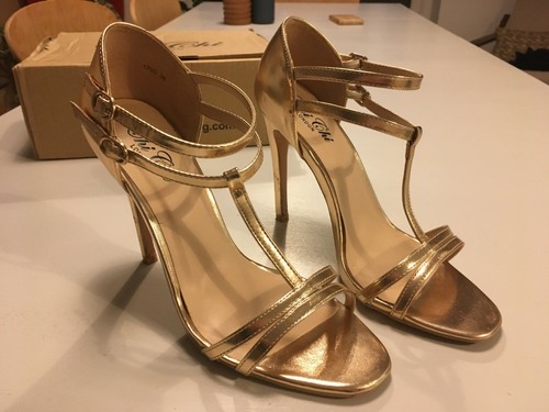 Chi Chi Abi Rose Gold Heels - size 5 | eBay