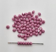 24pc Swarovski Crystal Opaque Rose 5mm Flat Bicone 5307 Beads; Rondelle