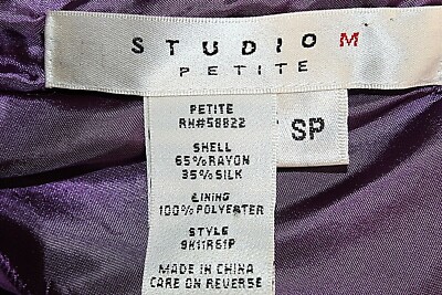 ボード Studio M Sz SP Purple Halter Burnout Detail Rayon Silk Poly Lined