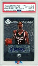 2013 TOTALLY CERTIFIED ROOKIE ROLL CALL GIANNIS ANTETOKOUNMPO RC PSA DNA AUTO 10