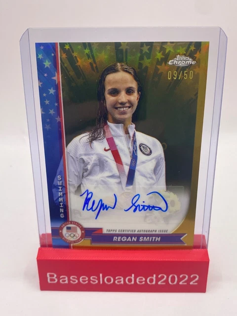 2024 Topps Chrome U.S. Olympics  Regan Smith Auto Gold Refractor 09/50 Swimming