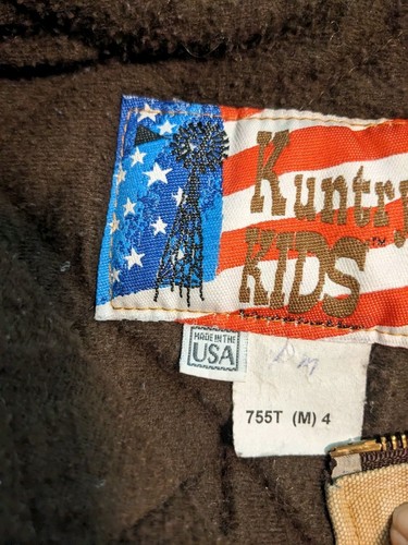 Kuntry Kids Jacket Coat Canvas Insulated Hooded Heavy Chore Hunting Barn Size 4 - Picture 4 of 7