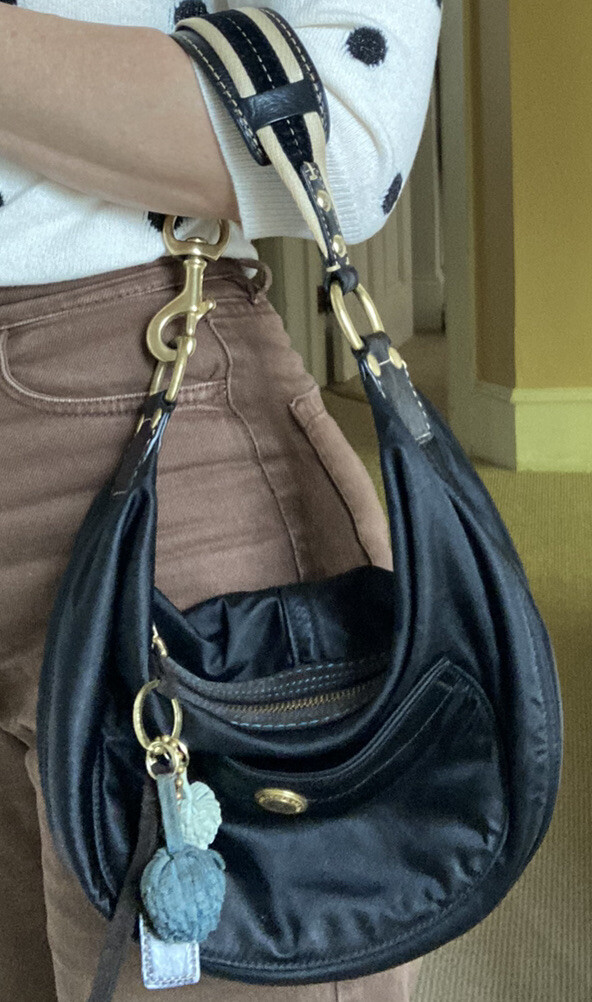 Coach Small Black Hobo Shoulder Bag Or Purse With Bra… Gem