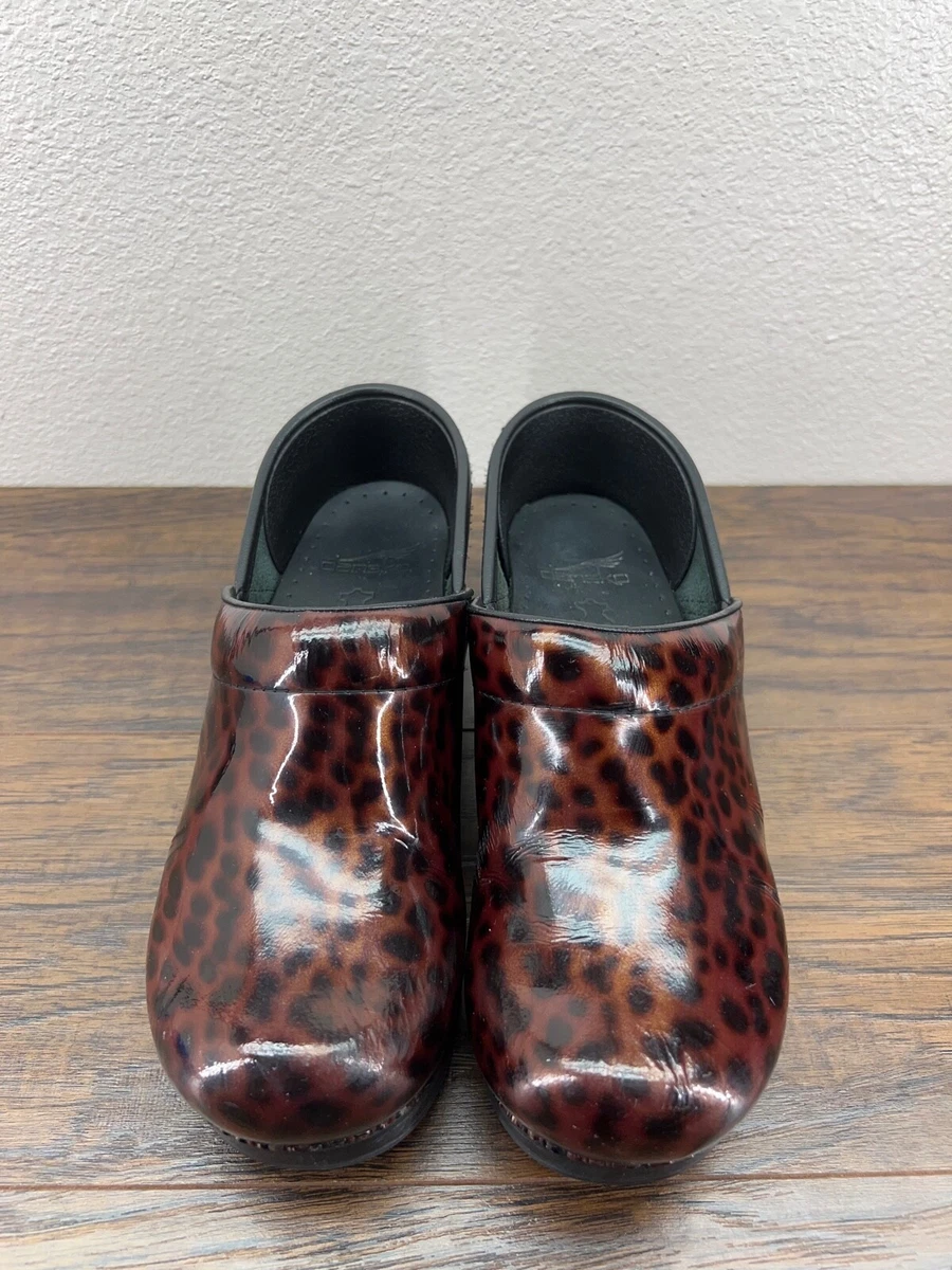 Dansko Professional Cheetah Leopard Animal Print Patent Leather