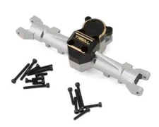 Treal Hobby Axial SCX24 Aluminum Front Axle w/Brass Differential Cover Slvr/Blk