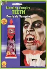 Bleeding Vampire Teeth Novelty Teeth with Blood Halloween Costume Accessory