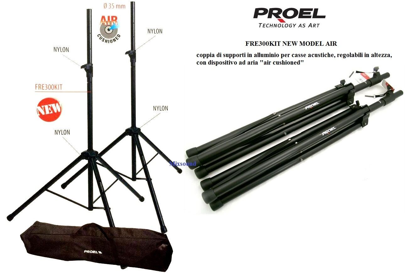 PROEL FRE300KIT 2 SUPPORTI ASTE CASSE c BORSA COPPIA STAND STATIVO AIR Cushioned