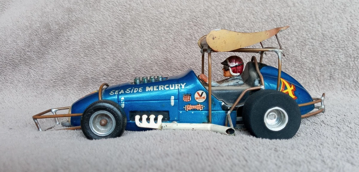 1 24 Scale Slot Car Old School Winged Sprint Car Blue 4