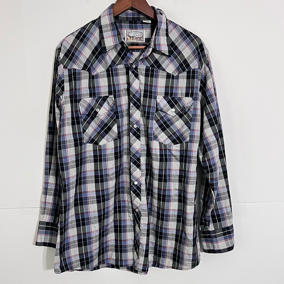 Vintage 80s 90s New Frontiers By Big Yank Mens Pearl Snap Shirt 