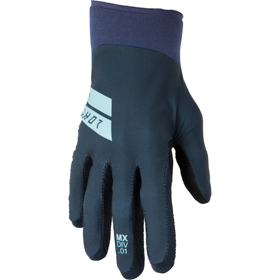 THOR AGILE MOTOCROSS MX BIKE GLOVES ADULT - HERO MIDNIGHT / MINT - Image 2 of 3