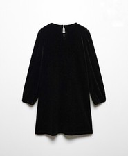 NEW Mango brand girls black velvet long sleev...