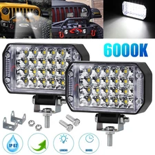 2Pcs 4" 800w LED Work Light Bar Spot Flood Pods Fog Lamp Offroad Driving SUV ATV