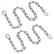 2 Pack 36 Inch Stainless Steel Gate Chain Lock with Carabiner Barn Chain Lock
