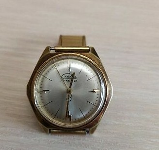 Slava Transistor UdSSR seltene sowjetische elektromechanische Armbanduhr Anfang 1960 - Bild 2 von 11