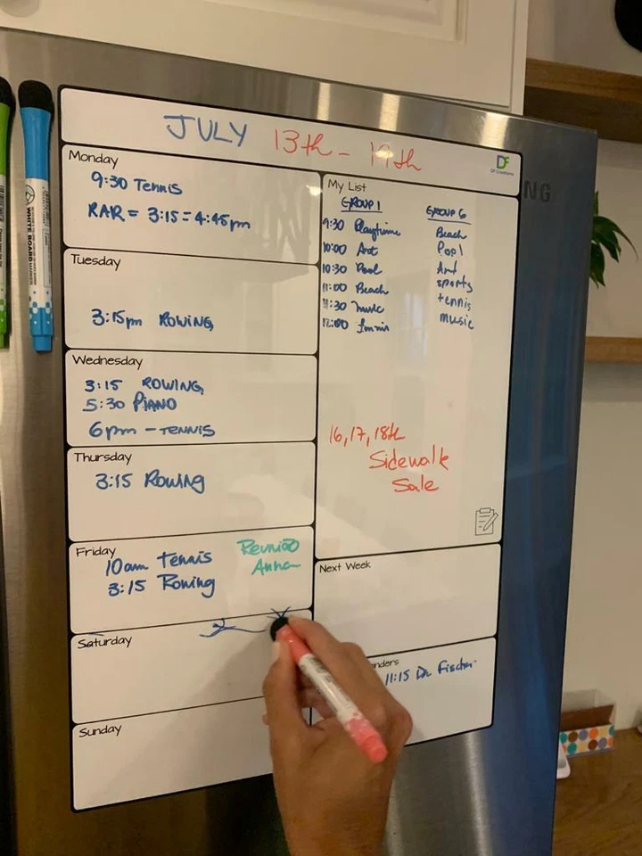 A3 Magnetic Whiteboard Planner, Weekly White Board Calendar, Menu Plan Shop list - Image 2 of 4