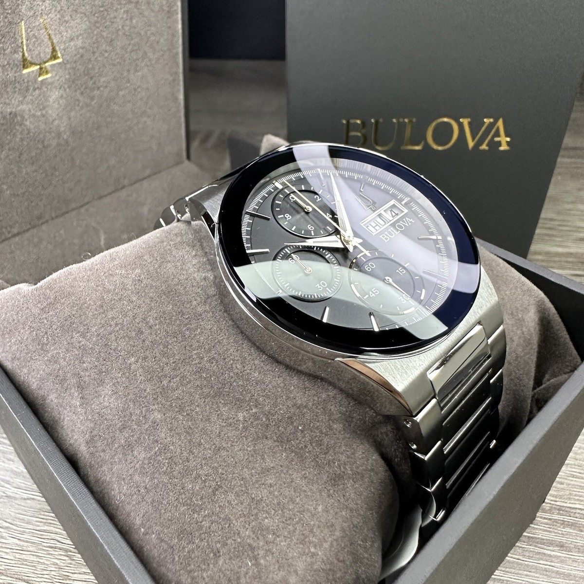 NEW✓ Bulova Millennia Chronograph Silver Day Date Men's NEW✓ Bulova Millennia Chronograph Silver Day Date Men's