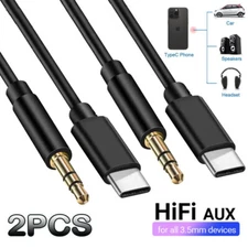 For iPhone 15 Samsung/Car-Stereo Type-C USB-C to 3.5mm Male Audio Jack AUX Cable