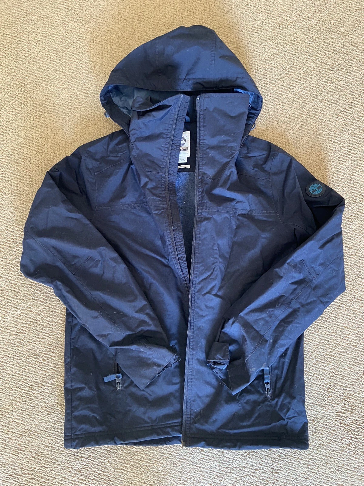 TIMBERLAND WATERPROOF MENS JACKET SIZE SMALL NAVY BLUE TIMBERDRY TECHNOLOGY