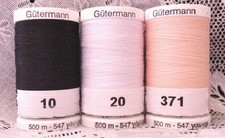 3 NEW Different colors GUTERMANN 100 polyester Sew-all thread 547 yards Spools