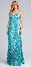 Jovani Sheath Gown Sequin Maxi Dress SZ 10 Womens Sweetheart Formal Pageant 