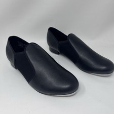 Revolution Womens 13AD Tap Shoes Black Intro Stretch Slip On Jazz Dance Boots
