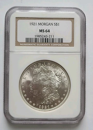 Estate 1921 MORGAN SILVER DOLLAR NGC MS64 