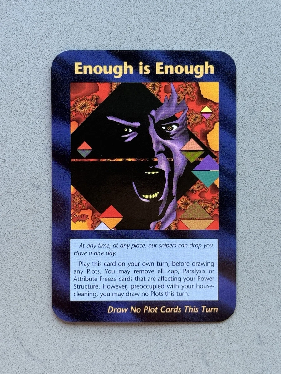 1995 INWO Illuminati Assassins Game Card – Enough is Enough