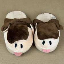 Cute Plush Animal Slippers right L/Left M Mismatch Brown Cream Cozy House Shoes