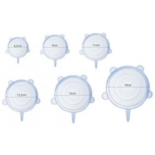 6 Silikondeckel Set Frischhaltedeckel Abdeckung Wiederverwendbar Dehnbar Neu