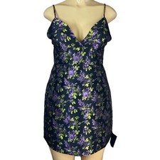 Lulus Memorable Love Black Floral Jacquard Mini Dress Sleeveless SZ Small NWT