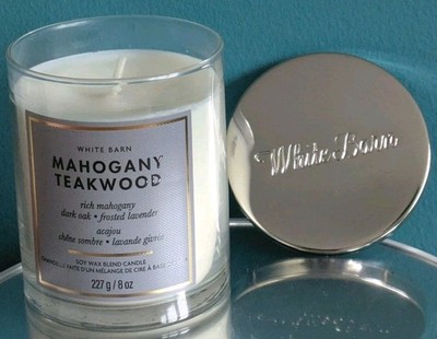 Bath & Body Works White Barn Mahagoni Teakholz Eindocht Kerze 227g NEU verpackt