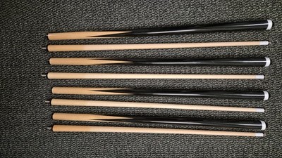 4er Set Billard Queue 2teilig + 5 Ersatzschraubleder