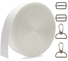 ZHFMILY 1 inch White Nylon Webbing Straps for Sewing 10 Yards 10 Yards,