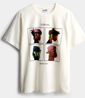 Gorillaz T-Shirt XS bis XL weiß Baumwolle kurzarm neu mit Etikett Primark lizenziert