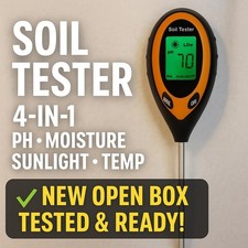 4-In-1 Soil Moisture Meter - Digital PH Meter/Soil Moisture/Plant Temp/Light Int