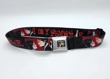 My Chemical Romance Buckle-Down Seatbelt Belt Buckle Web Black Red Adjustable