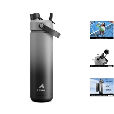 Versatile 26 oz Insulated Bottle with 2-in-1 Lid   24 Hours Cold, Easy to Clean