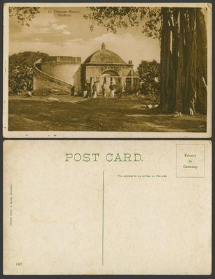 Indien Madras alte Postkarte St. Thomas Berg Madras, Ureinwohner Chennai Tamil Nadu