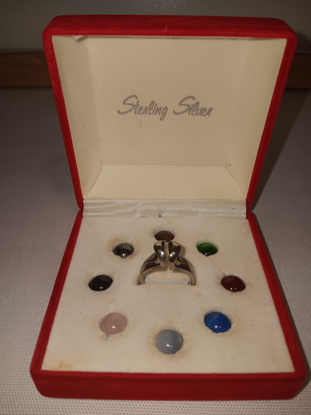 Sterling Silver Interchangeable Semi Precious Sto… - image 1