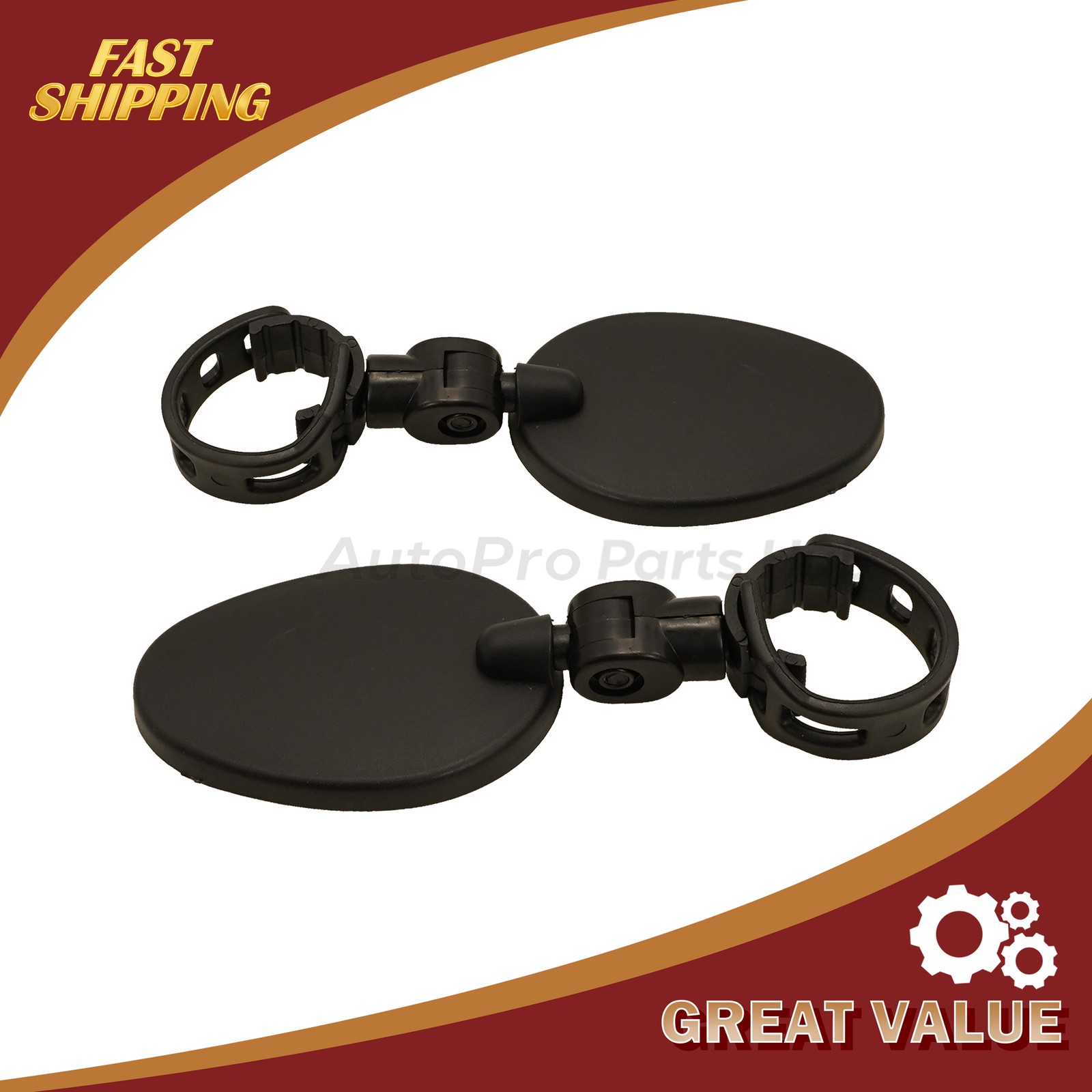 2x Rotaty Round Bicycle Rear View Glass Bike Mirror MTB Road Handlebar Cycling